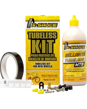 X-SAUCE KIT TUBELESS MTB V. FINA - CINTA NEGRA 25mm.
