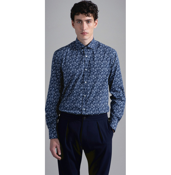 COTTON POPLIN PRINTED SHIRT