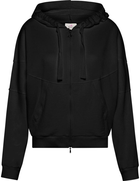 FELPA ZIP E CAPPUCCIO