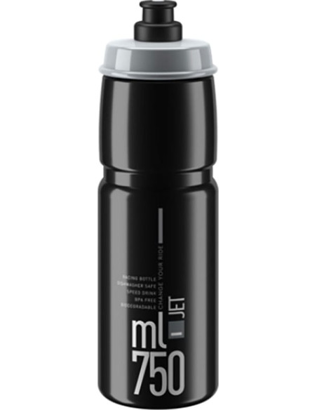 BIDON ELITE JET 750ML NEGRO LOGO GRIS BIDON ELITE JET 750ML NEGRO LOGO GRIS