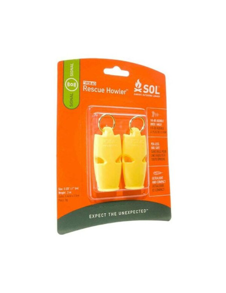 PACK SIFFLET 100 DB SLIM RESCUE HOWLER WHISTLE  2 PACK 