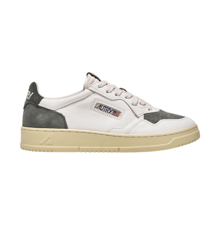 MEDALIST LOW MAN SUEDE LEAT WHT MIL