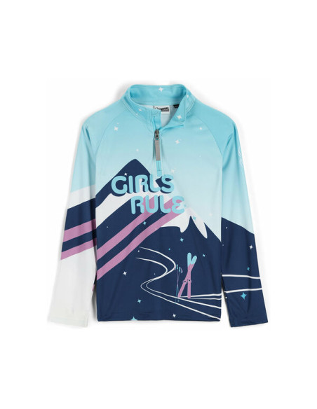 GIRLS SURFACE ZIP T-NECK